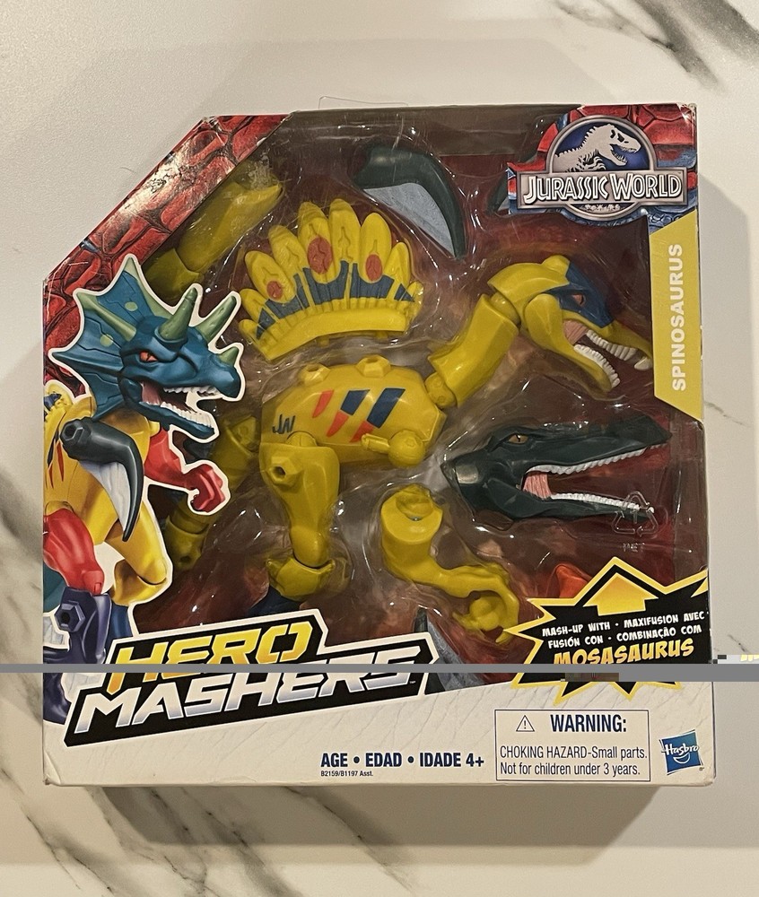Jurassic World Hero Mashers Spinosaurus & Mosasaurus Figure Hasbro 2015 NEW NIB