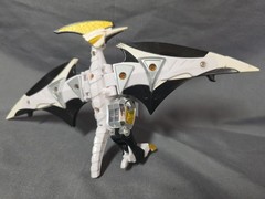 2003 Bandai Power Rangers Dino Thunder White Drago Zord Raptor Toy Rider Version