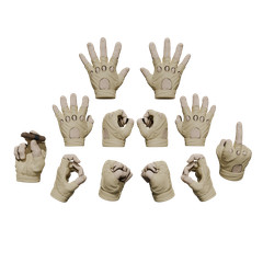 1/12 Scale Hands: Leather Gloved-Fingerless (Multiple Color Options)