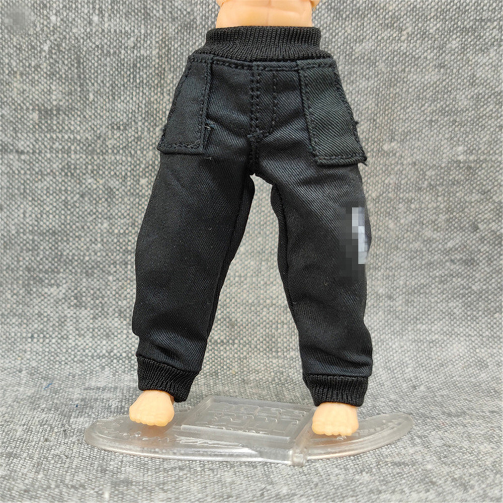 1:18 Scale Black Casual Trousers Pants Clothes 3.75″ Male Action Figure Body Toy