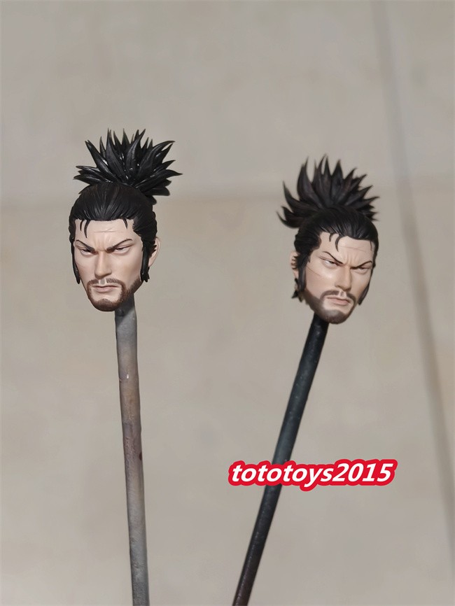 DIY Painted 1:12 Samurai Miyamoto Musashi Head Sculpt For 6″ Male Figure Body