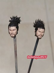 DIY Painted 1:12 Samurai Miyamoto Musashi Head Sculpt For 6″ Male Figure Body