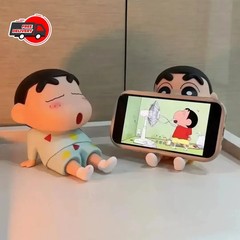 Crayon Shin-Chan Phone Holder Cute Anime Figure Stand Desktop Ornament Doll Gift
