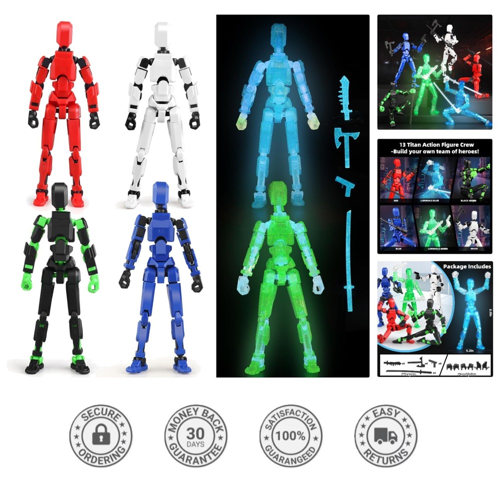 T13 6PCS Articulated Robot Action Figures – Ideal for Creative Play and Learning