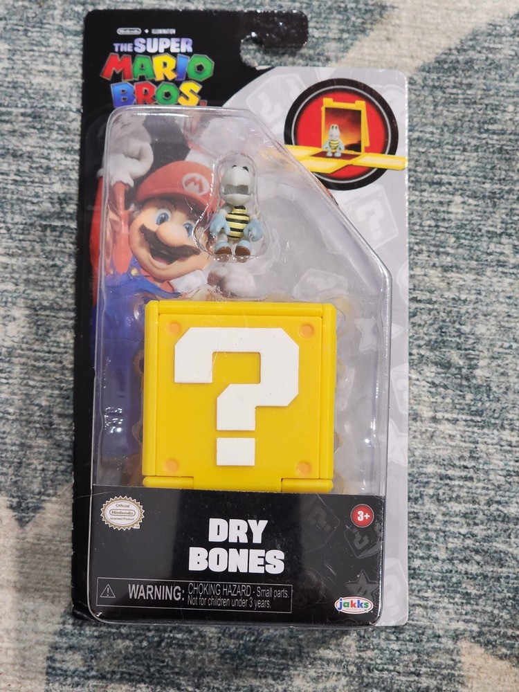 Jakks Pacific Super Mario Bros Movie Dry Bones 1.25 in Mini Figure BRAND NEW