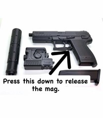 MGS1 SOCOM MK23 C Pisol Moving slide & trigger 1:1 Prop Cosplay Costume