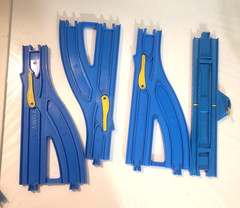 Vtg TOMY Plarail Blue Train Track Bridge Lot 145 pc Thomas & Friends TrackMaster