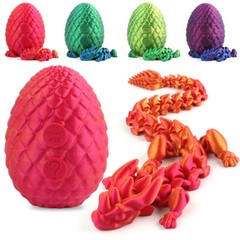 Easter Gift 3D Printed Dragon Full Articulated Dragon w/Egg Colourful Decorative