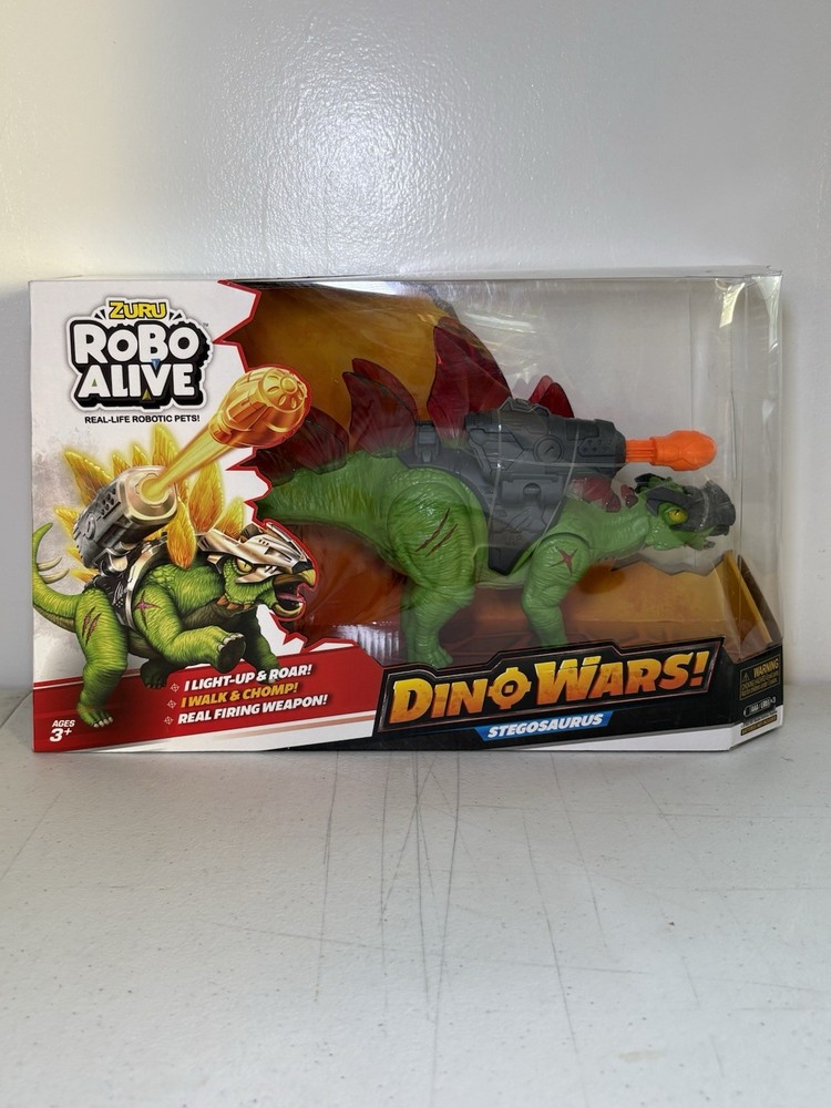 ZURU Robo Alive Dino Wars Stegosaurus Robotic Dinosaur Toy Light Up Roar NIB