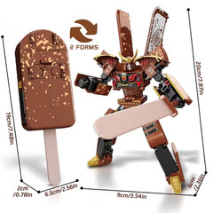 2-in-1 Frozen Dessert Transformation Robot Mecha Creative Warrior Model Toy Gift
