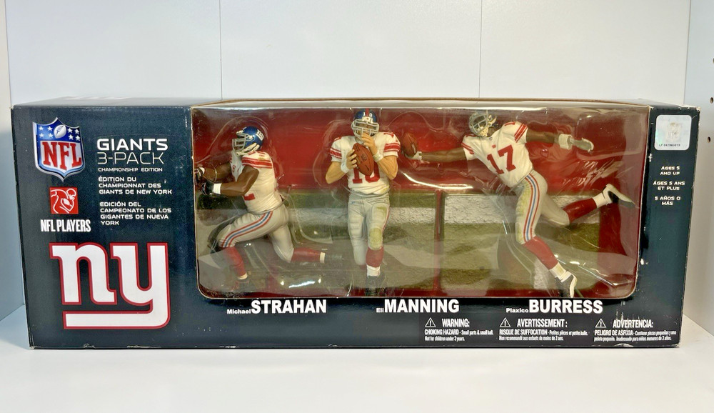 McFarlane NFL 3 Pack NY Giants Super Bowl XLII Championship Manning Sealed 2008