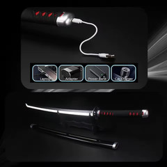 LED Light Up Fantasy Cosplay Prop Sword with Sheath Belt Holder