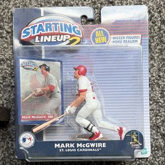 Starting Lineup Baseball Action Figures 2001 McGwire Thomas Banks Card Bat Ball