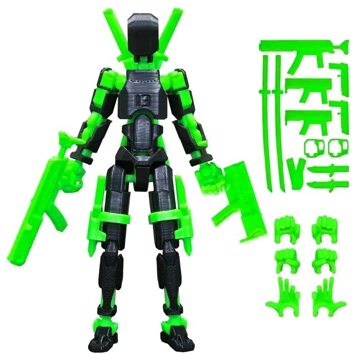 Titan 13 Action Figure Articulated Dummy 13 Robot w/ Weapons & Extra Hands