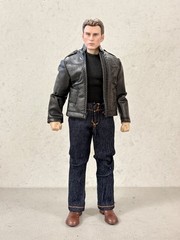 BW-KRDR-SET: 1/12 Leather Jacket, Tank top, Jeans & Belt Set for 6″ slim figure