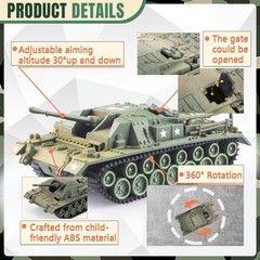 MaozyHomie U.S Toy Tank and Army Men Toys Playset, 2pc Tank-5 Models and 10pc…