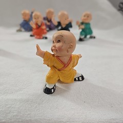 Vintage Chinese Kung Fu Martial Arts Plastic Fight Pose Figure Figurine LOT of 6