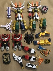 Power Rangers Super Samurai Megazord Lot Bandai Zord Builder Gigazord Parts