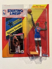 💥🏀 1992 DERRICK COLEMAN Starting Lineup, NJ Nets, NBA, Card & Poster 🏀💥