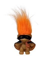 Troll by Russ Berrie and Company Plastic Halloween Vampire Spiked Orange Hair