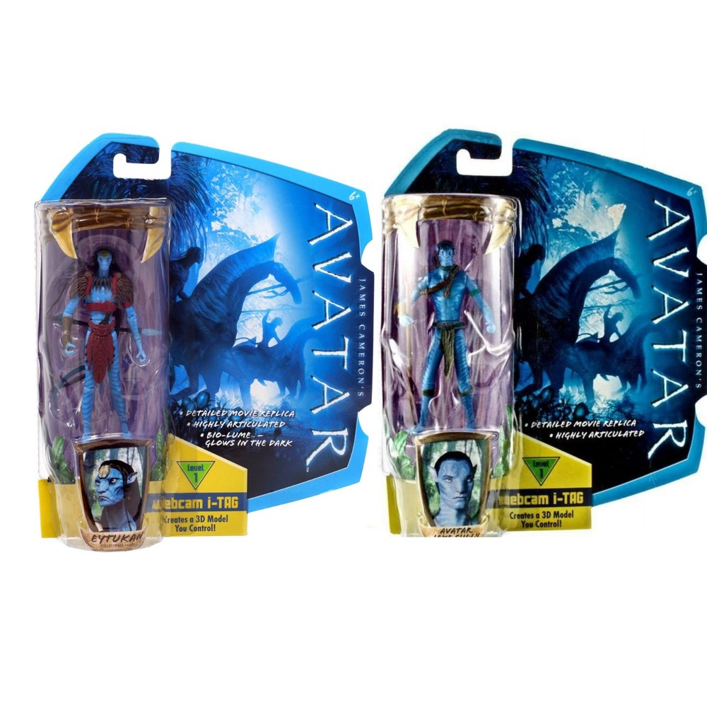 Jake Sully And Eytukan Avatar Action Figure Mattel 2009 New In Box Webcam I-tag