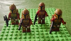 Mandalorian Building Figures Red Gold Lot Of 4 Helmet Jetpack