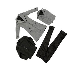 12 Inch 1:6 Scale Male Soldier Toy Gray Coat Set Clothes Model CC307