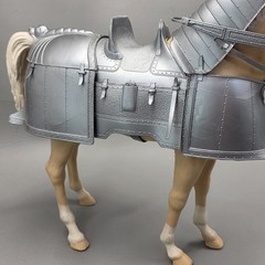 Marx Toy Co Sir Stuart Silver Noble Knight Figure & Valor Armored Horse Vintage