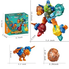 6 in 1 STEM Dinosaur Robots Transformed Toys Set,Toddler Toys for Kids Boys A…