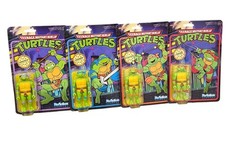 2023 SUPER 7 Reaction TEENAGE MUTANT NINJA TURTLES Figure SET of (4) – Brand New