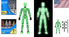 Lucky 13 Multi-Jointed Action Figure – Titan 13 Robot in Glow-in-the-Dark Green