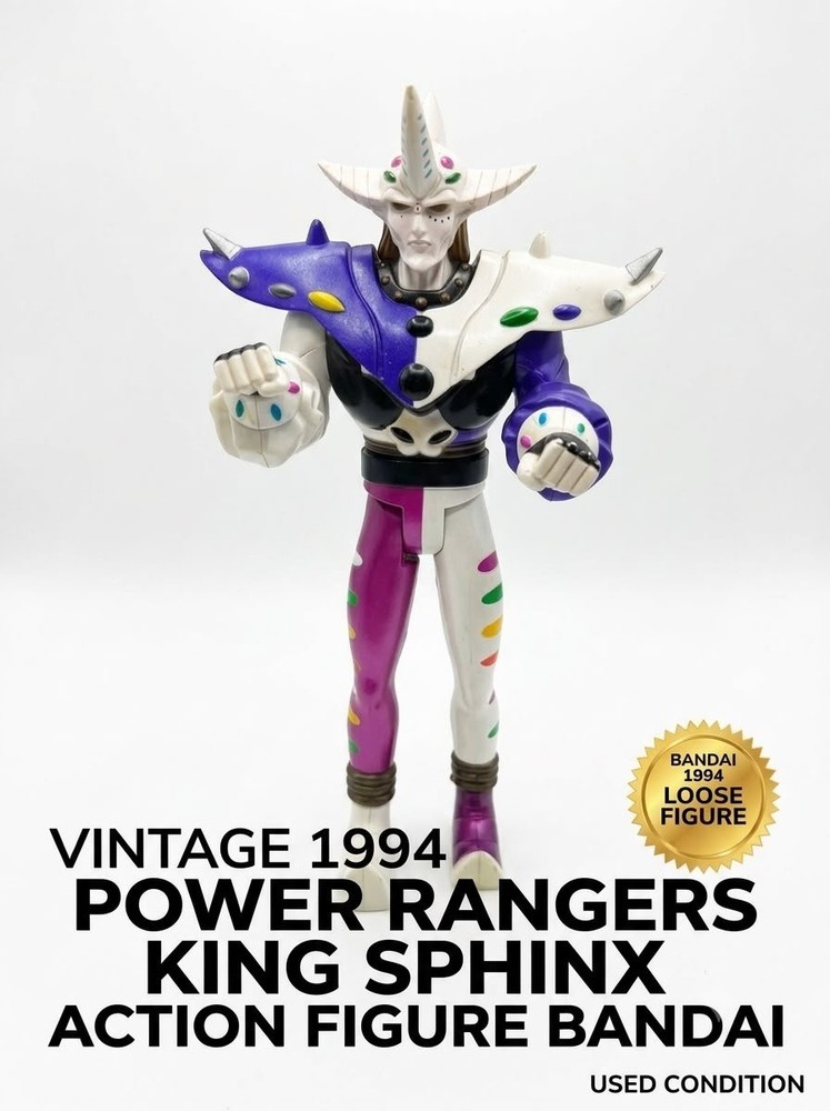 Vintage 1994 Bandai Power Rangers King Sphinx Action Figure 8 Inch