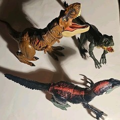 (3) Jurassic World LOT Scorpios Rex Camp Cretaceous T Rex Battle & Slashin Dino