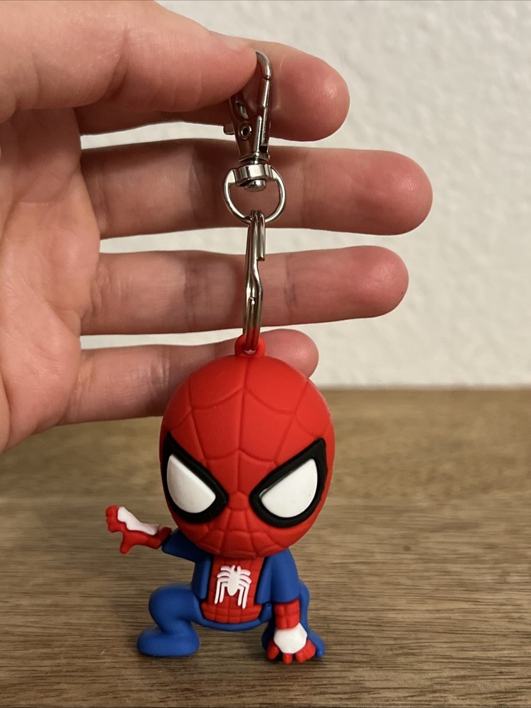 Spider Man Marvel Blue & Red Suit 2.5”Figure Silicone Rubber Keychain Toy