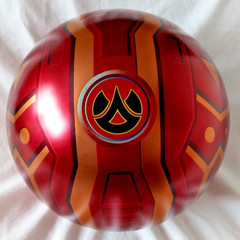 Bakugan Tin Metal Ball Storage Red and Gold with Inner Case 2008 Spin Master