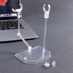 Clear Adjustable Action Figure Display Stand Bracket Base (1/144 Scale)