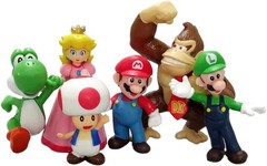 6 pcs Super Mario Brothers Action Figures Toys, Super Mary Mini Action Figures