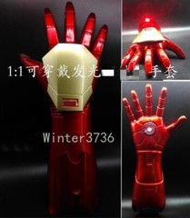 Wearable Right+Left Hand Arm 1:1 Iron Man Replica LED Light Gloves Cosplay 1Pair