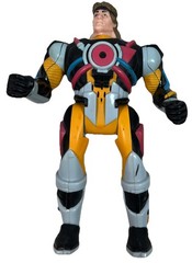 Vintage Lazer Wars Toy Island Vaughn Action Figure 1998 Gray Black Yellow Red
