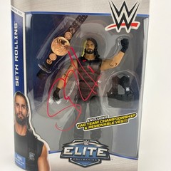 WWE Seth Rollins Elite Series 33 Figure Tag Team Belt & Vest Signed Autographed