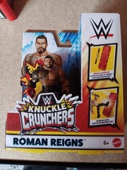 NEW! WWE Knuckle Crunchers Rebound Ring w/ Seth Rollins, The Rock & Roman Reigns
