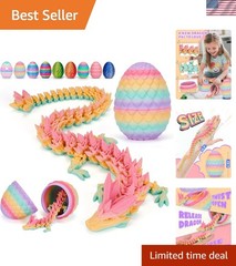 12″ Articulated Dragon & 4.53″ Eco-Friendly Crystal Egg – Surprise Toy for Kids