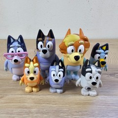 Moose Toys Bluey Lot of 7 Figures Nana Uncle Stripe Rad Muffin Socks Bingo