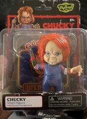 Cultureflys Chucky And Tiffany Vinyl Figures With Acylic Background Collectible