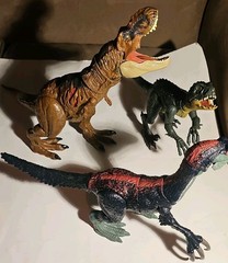 (3) Jurassic World LOT Scorpios Rex Camp Cretaceous T Rex Battle & Slashin Dino