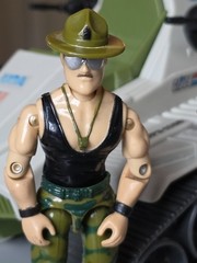 Vintage GI Joe Sgt. Slaughter with triple T Tank 1986 Hasbro