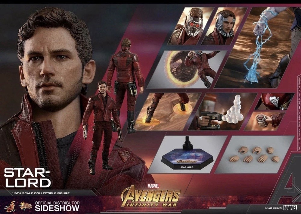 Hot Toys Avengers: Infinity War MMS539 Star-Lord 1/6th Scale New MIB U.S. Seller