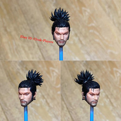 1/12 1/18 Samurai Miyamoto Musashi Head Sculpt For 6″ 3.75″ Action Figure Body