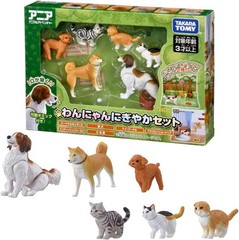 Takara Tomy Animal Set Dog and Cat Action Mini Figures Model Cute Toys