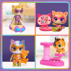 Disney Jr. Superkitties Kittydale Figure Set with Accessories, 15-Pieces, Collec